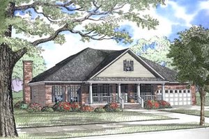 Southern Exterior - Front Elevation Plan #17-414