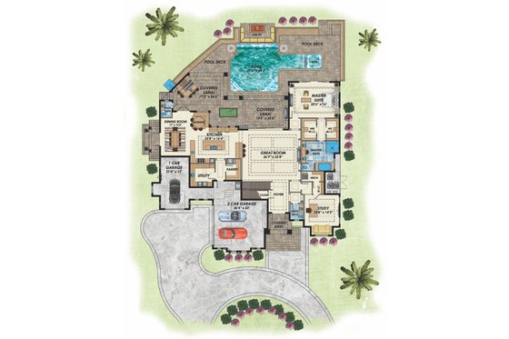 Floor Plan - Main Floor for Modern House Plan #548-48 - 4 bed, 4.5 bath