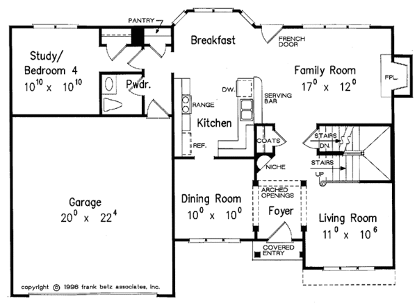 House Plan Design - Colonial Floor Plan - Main Floor Plan #927-92