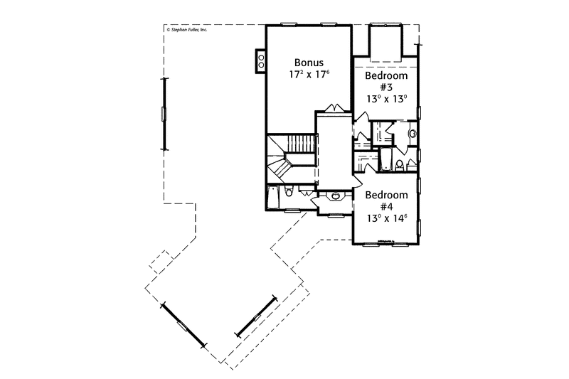 Dream House Plan - Floor Plan - Upper Floor for Colonial House Plan #429-354 - 3 bed, 3.5 bath