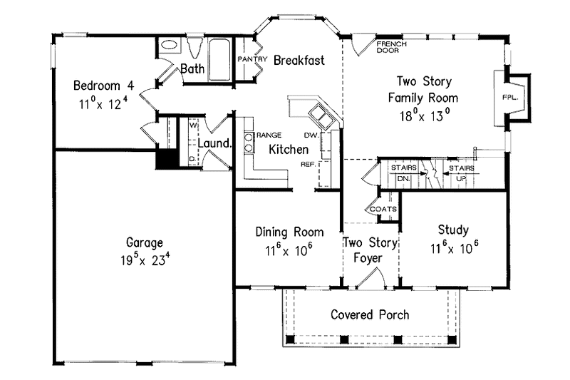 Dream House Plan - Floor Plan - Main Floor for Colonial House Plan #927-877 - 4 bed, 3 bath