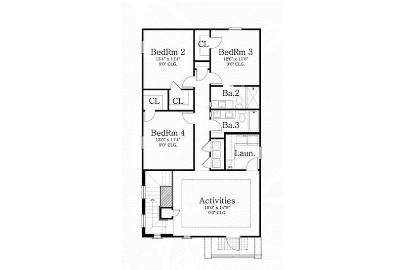 Dream House Plan - Floor Plan - Upper Floor for Mediterranean House Plan #1058-78 - 4 bed, 3.5 bath