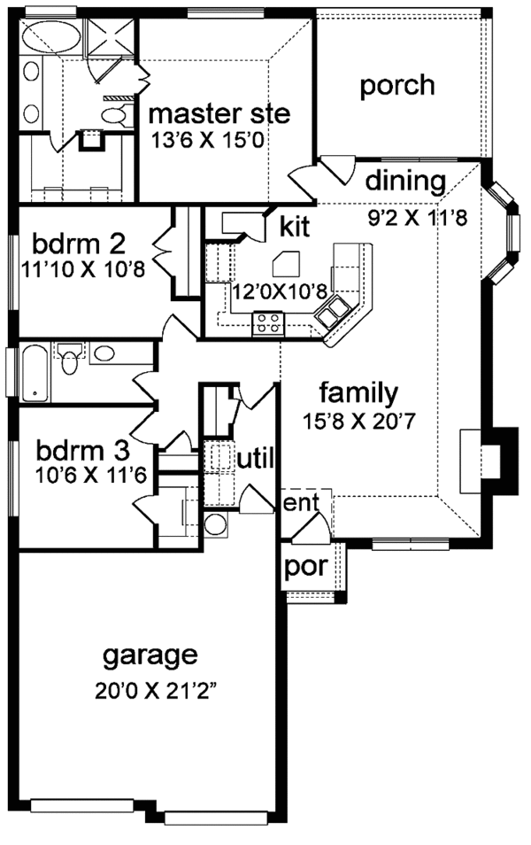 Home Plan - Traditional Floor Plan - Main Floor Plan #84-748
