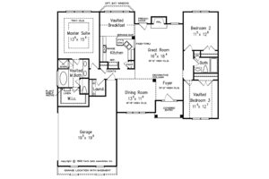 Floor Plan - Main Floor for Mediterranean House Plan #927-52 - 3 bed, 2 bath
