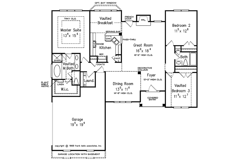 Home Plan - Floor Plan - Main Floor for Mediterranean House Plan #927-52 - 3 bed, 2 bath