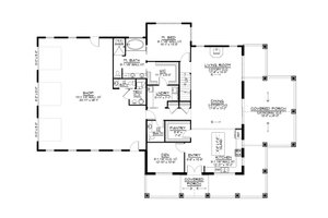 Floor Plan - Main Floor for Barndominium House Plan #1064-401 - 3 bed, 3 bath