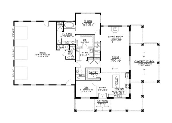 House Blueprint - Barndominium Floor Plan - Main Floor Plan #1064-401