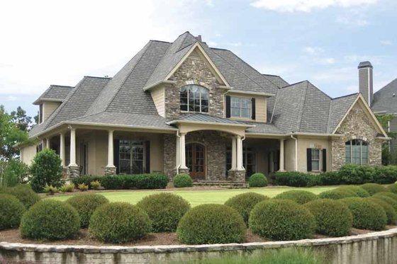 Exterior - Front Elevation 3 for European House Plan #437-66 - 4 bed, 4.5 bath