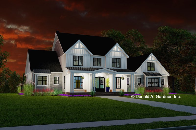 Home Plan - Exterior - Front Elevation 3 for Farmhouse House Plan #929-1168 - 4 bed, 3.5 bath
