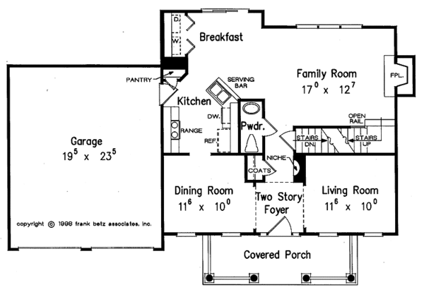 Home Plan - Colonial Floor Plan - Main Floor Plan #927-399