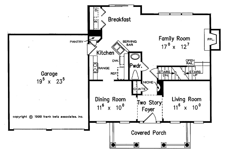 Home Plan - Floor Plan - Main Floor for Colonial House Plan #927-399 - 3 bed, 2.5 bath