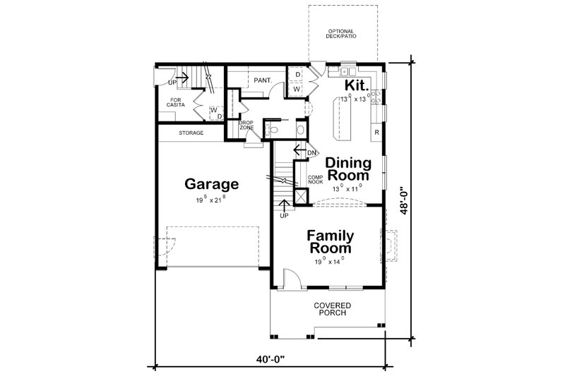 Dream House Plan - Floor Plan - Main Floor for Craftsman House Plan #20-2326 - 4 bed, 3.5 bath
