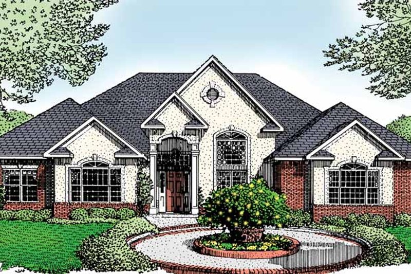 Architectural House Design - Traditional Exterior - Front Elevation Plan #11-250