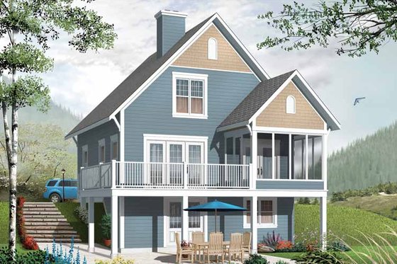 Exterior - Front Elevation 3 for European House Plan #23-2486 - 3 bed, 2.5 bath