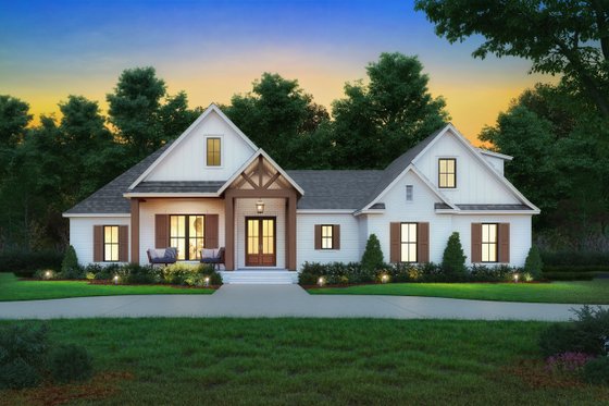 Exterior - Front Elevation for Farmhouse House Plan #430-184 - 4 bed, 2.5 bath