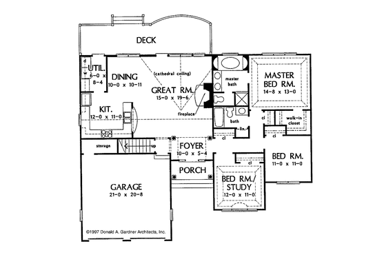 Floor Plan - Main Floor for Traditional House Plan #929-363 - 3 bed, 2 bath