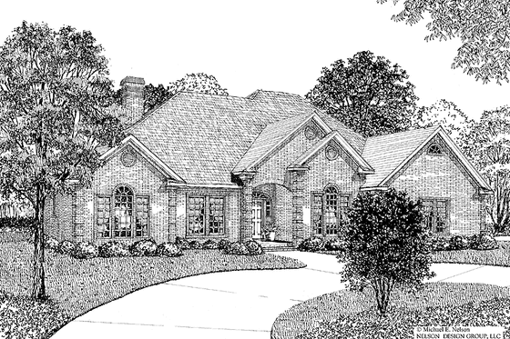 Exterior - Front Elevation 3 for European House Plan #17-2732 - 3 bed, 2 bath