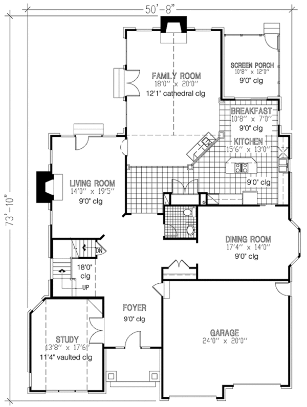 Architectural House Design - Craftsman Floor Plan - Main Floor Plan #953-116
