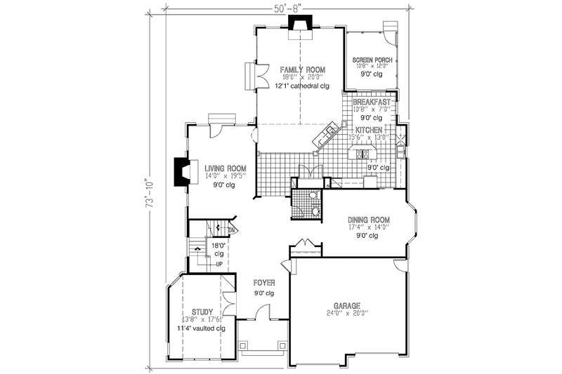 Architectural House Design - Floor Plan - Main Floor for Craftsman House Plan #953-116 - 3 bed, 2.5 bath
