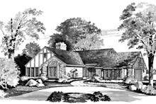 House Blueprint - Tudor Exterior - Front Elevation Plan #72-736