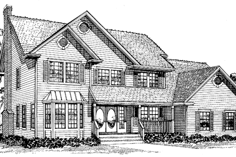 Architectural House Design - Country Exterior - Front Elevation Plan #47-829