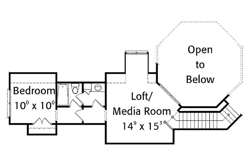 House Blueprint - Floor Plan - Upper Floor for Craftsman House Plan #429-404 - 2 bed, 2.5 bath