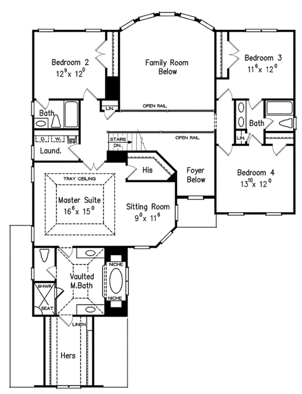 House Design - European Floor Plan - Upper Floor Plan #927-427