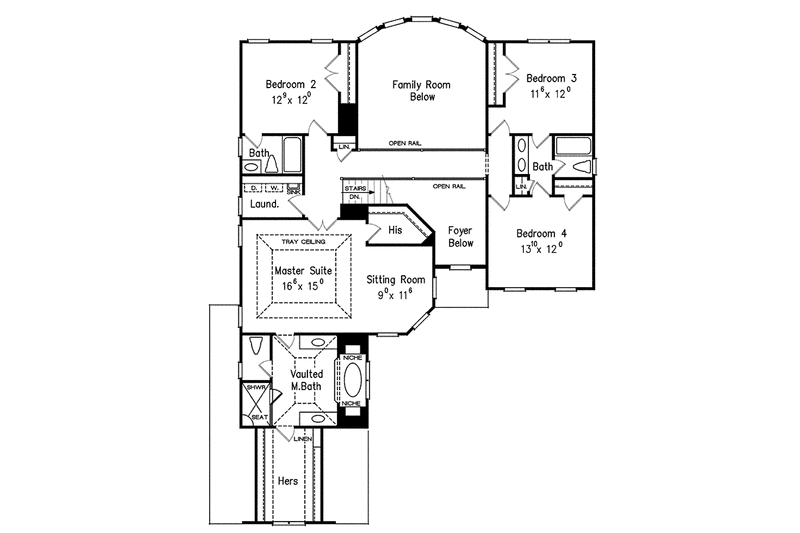 House Plan Design - Floor Plan - Upper Floor for European House Plan #927-427 - 5 bed, 4.5 bath
