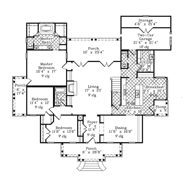 House Design - Classical Floor Plan - Main Floor Plan #985-3