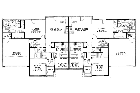 Floor Plan - Main Floor for Country House Plan #17-3196 - 6 bed, 4 bath