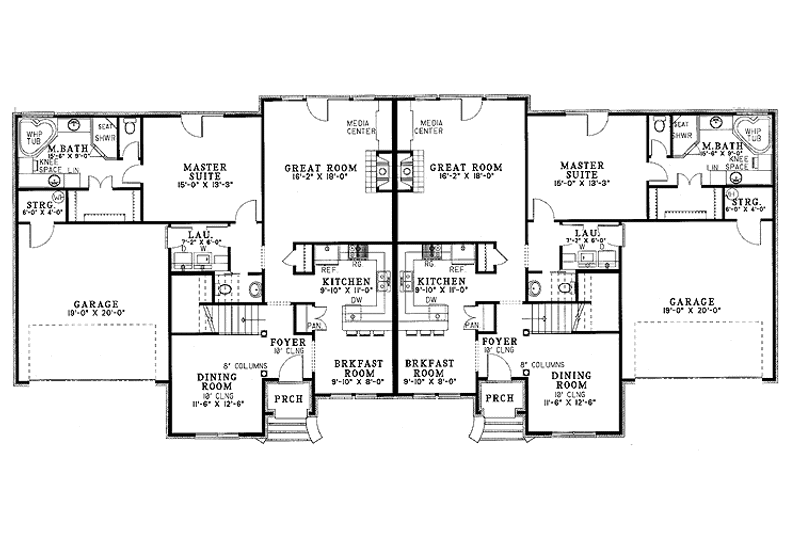 Home Plan - Floor Plan - Main Floor for Country House Plan #17-3196 - 6 bed, 4 bath