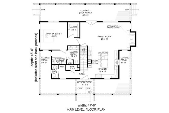 Floor Plan - Main Floor for Traditional House Plan #932-483 - 3 bed, 3.5 bath