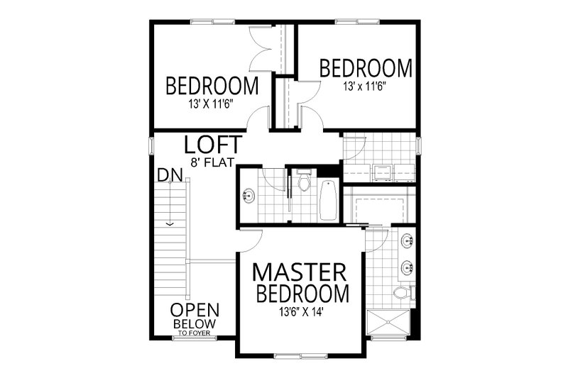 Dream House Plan - Floor Plan - Upper Floor for Craftsman House Plan #112-289 - 3 bed, 2.5 bath