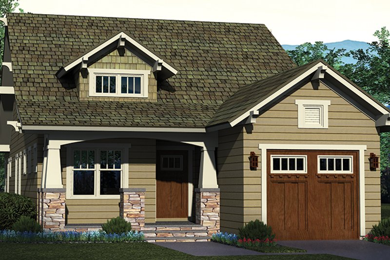 Home Plan - Exterior - Front Elevation 4 for Craftsman House Plan #453-618 - 3 bed, 2 bath