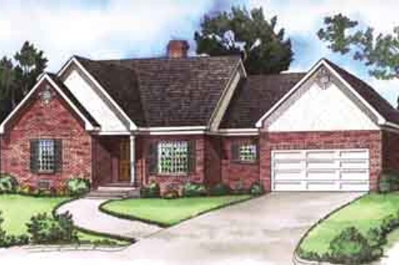 Exterior - Front Elevation for Southern House Plan #16-265 - 3 bed, 2 bath