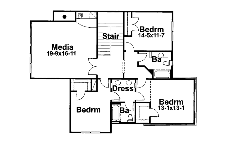 Home Plan - Floor Plan - Upper Floor for Country House Plan #120-221 - 4 bed, 3.5 bath