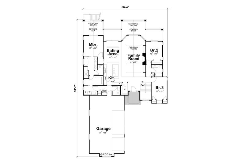 Dream House Plan - Floor Plan - Main Floor for Farmhouse House Plan #20-2637 - 5 bed, 4 bath