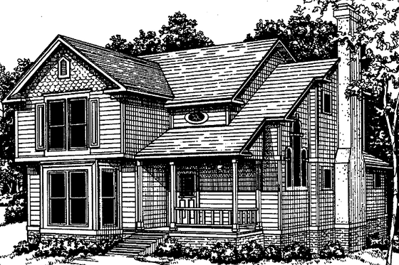 Exterior - Front Elevation 3 for Craftsman House Plan #30-276 - 3 bed, 3 bath