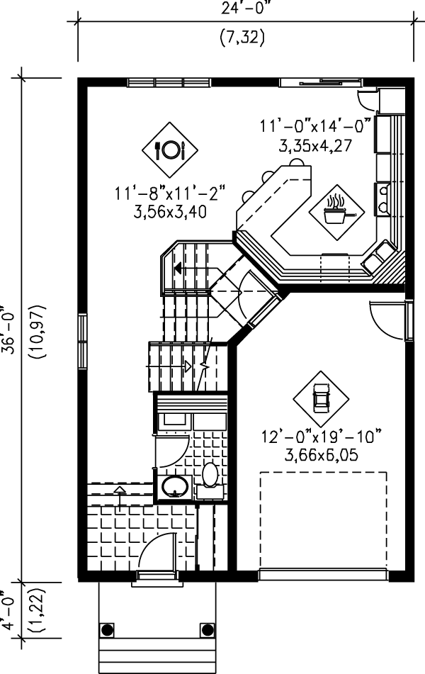 European Floor Plan - Main Floor Plan #25-225