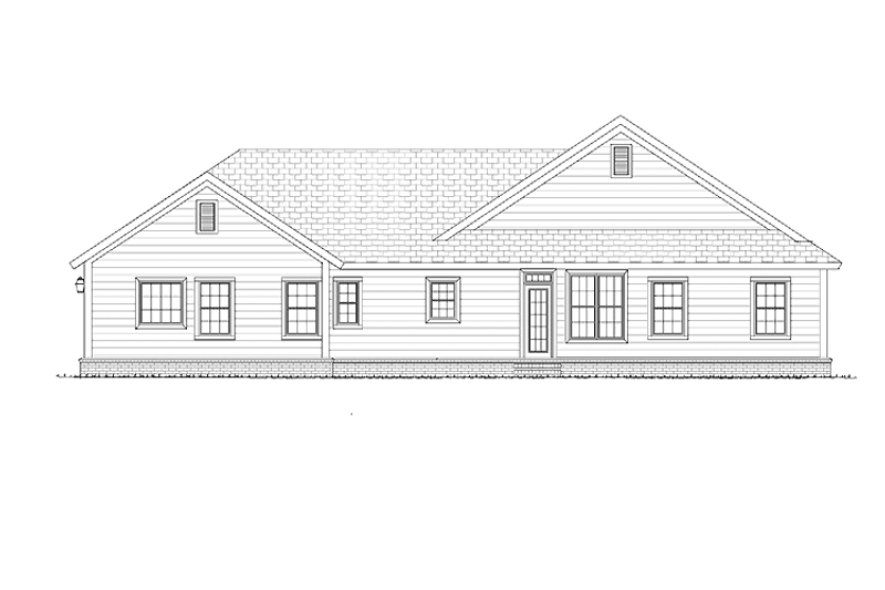 House Blueprint - Exterior - Rear Elevation for Traditional House Plan #513-2142 - 4 bed, 3 bath
