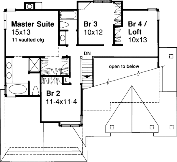 Home Plan - Traditional Floor Plan - Upper Floor Plan #320-570