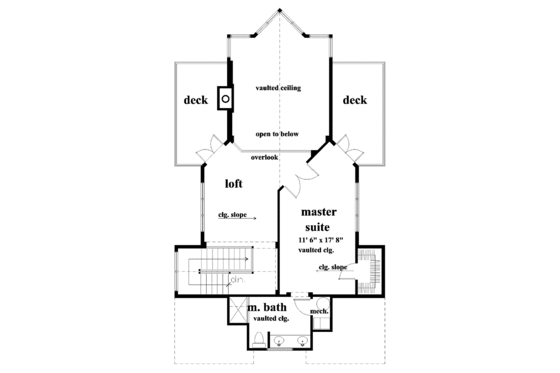 Floor Plan - Upper Floor for Craftsman House Plan #930-151 - 2 bed, 2.5 bath