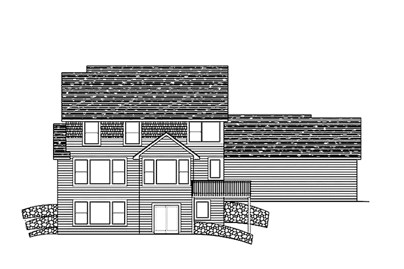 Dream House Plan - Exterior - Rear Elevation for Craftsman House Plan #51-1100 - 4 bed, 2.5 bath
