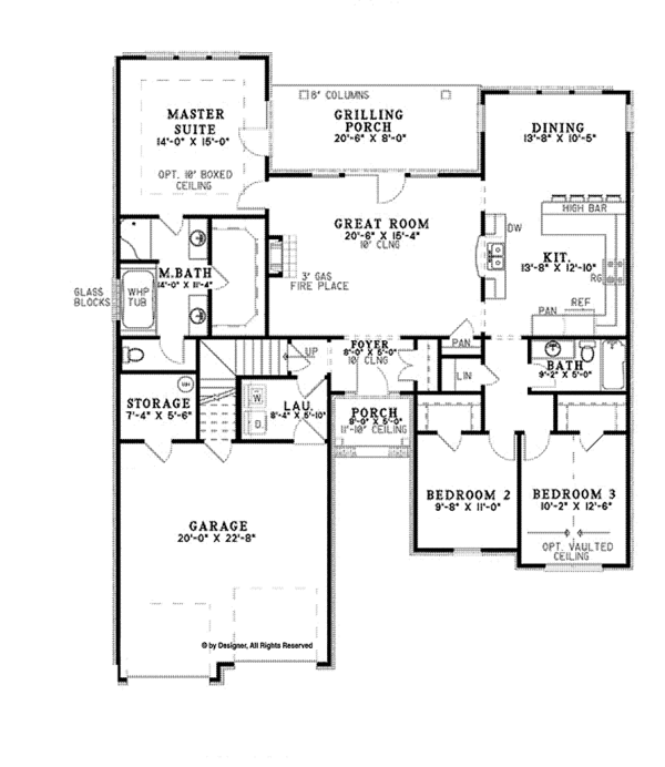 House Design - Ranch Floor Plan - Main Floor Plan #17-3325
