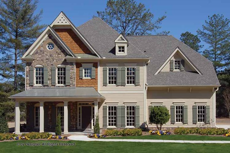 Home Plan - Exterior - Front Elevation 3 for Country House Plan #54-360 - 5 bed, 3.5 bath