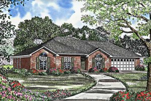 Ranch Exterior - Front Elevation Plan #17-3016