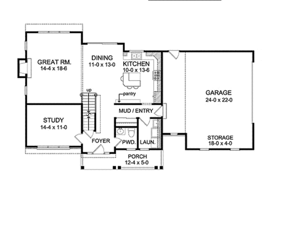 Home Plan - Classical Floor Plan - Main Floor Plan #1010-12