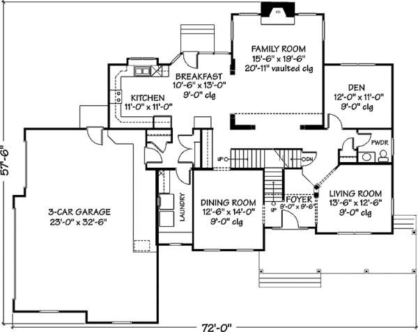 Dream House Plan - Victorian Floor Plan - Main Floor Plan #978-13