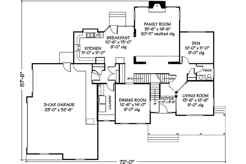 House Blueprint - Floor Plan - Main Floor for Victorian House Plan #978-13 - 4 bed, 3.5 bath