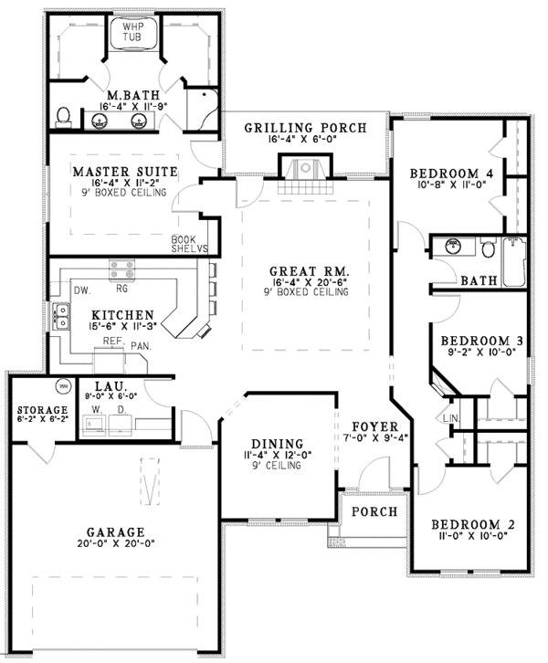 Architectural House Design - Ranch Floor Plan - Main Floor Plan #17-3179